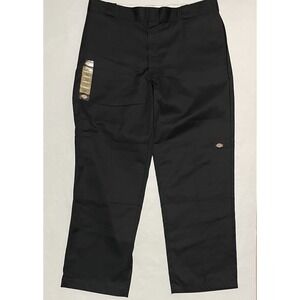 Dickies Double Knee Loose Fit Twill Work Pants Mens 40 X 32 Black Straight Leg
